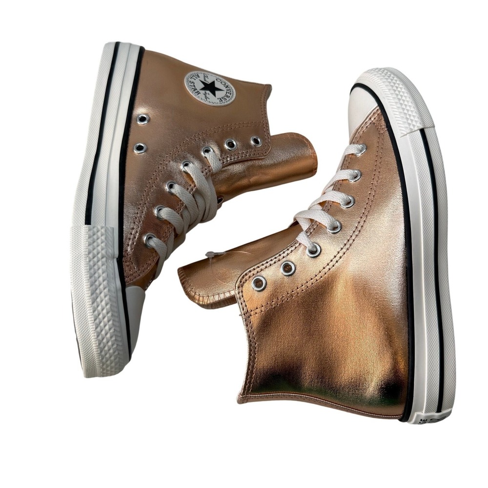 Converse Chuck Taylor All Star Hi Rose Gold Metallic Kids Sneakers Size 4 NEW
